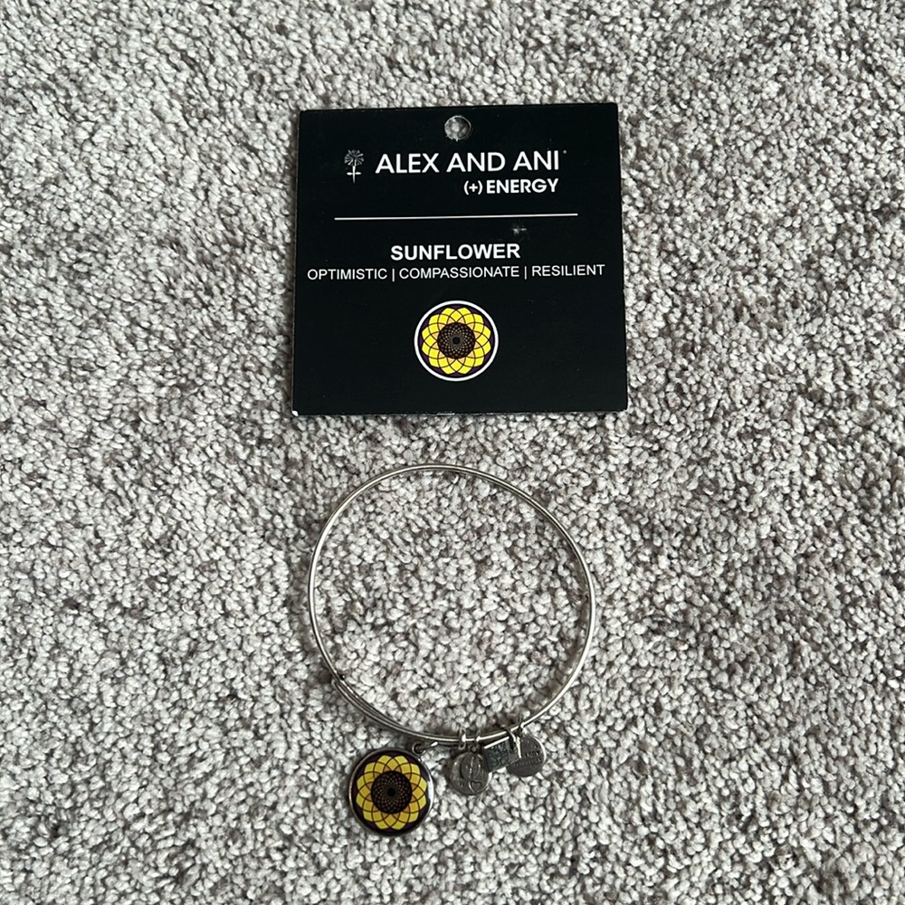 Sunflower Alex and Ani Silver Bracelet